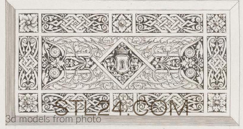 Панели резные (CARVED PANEL_1462 -  | 3D model 3DSMAX / OBJ / STL) 3D модель для ЧПУ станка